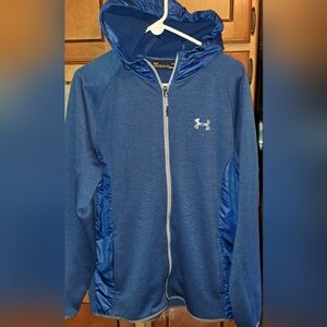 Men's Under Armour  Cold Gear Storm Hoodie Jacket Logo Loose Fit Zip Front LG